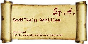 Székely Achilles névjegykártya